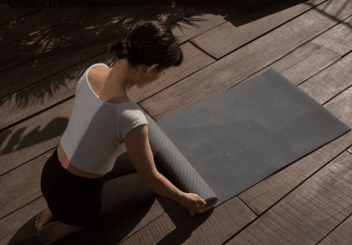 Grey yoga mat eco - Image 7