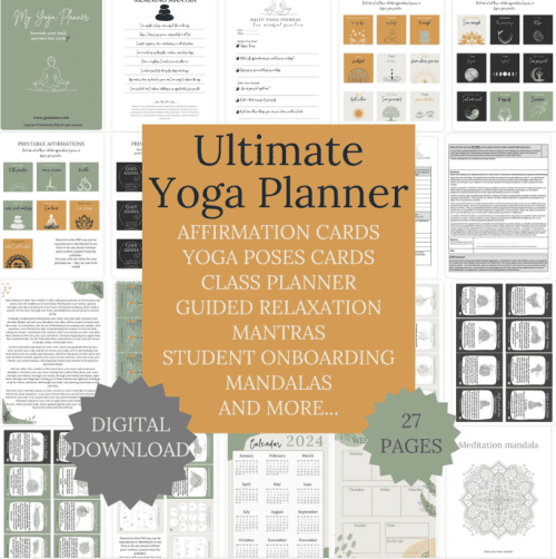 yoga planner digital download