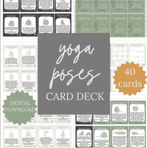 Yoga pose cards digital download